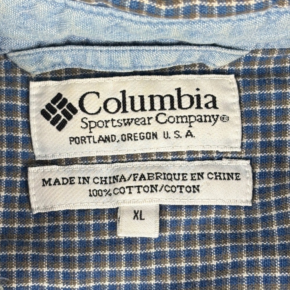 Columbia Sportswear Button Down Long Sleeve Checkered Shirt Mens XL Cotton - Picture 3 of 10